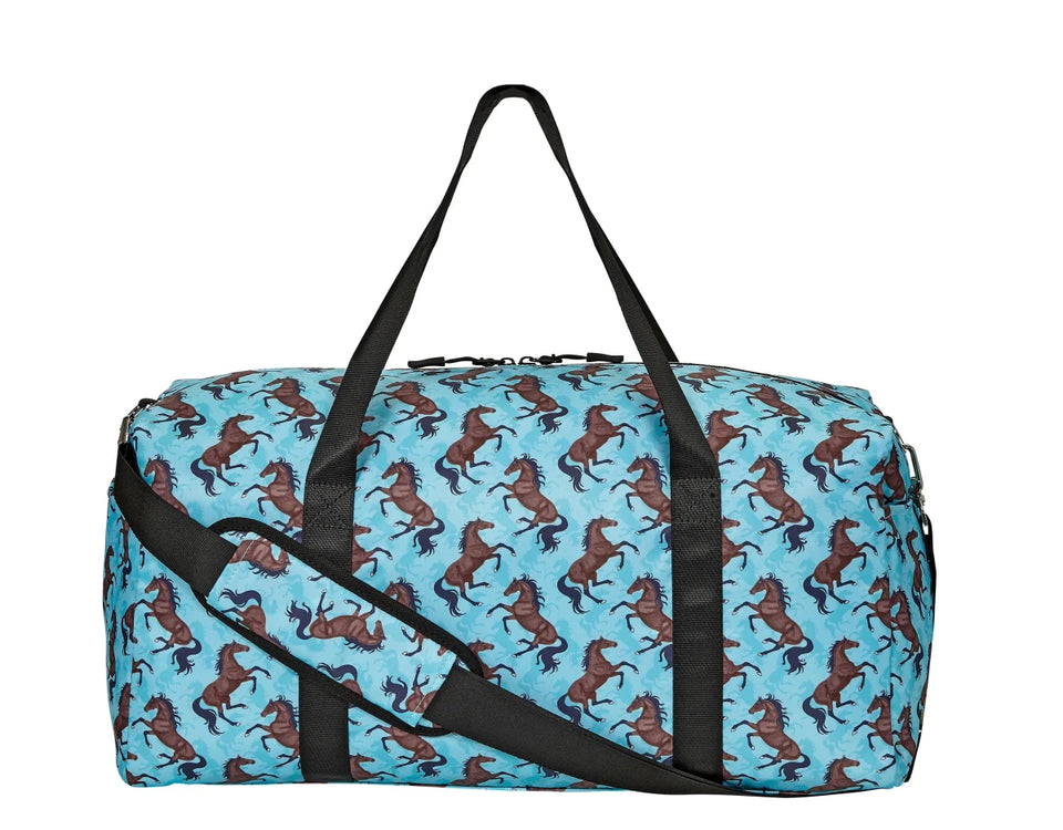 AWST Int'l "Lila" Galloping Bay Horses Duffle Bag- Beige, view 3