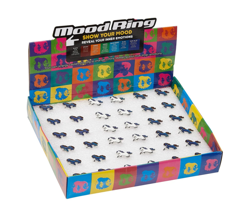 AWST Int'l Colorful Horses Mood Ring Display- 36 pieces, view 2
