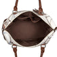 AWST Int'l "Lila" Bridles 'n Things Travel Bag with Tassel open showing roomy brown interior and pockets