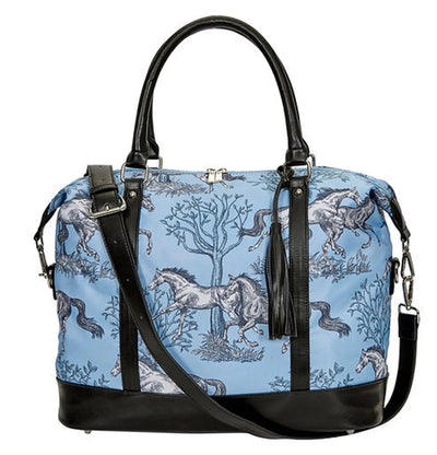 Awst Intl Lila Blue Toile Pattern Travel Bag Withtassel, 1