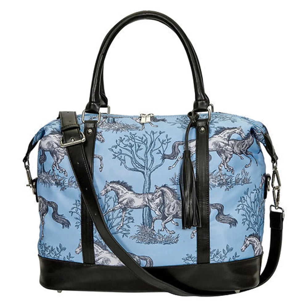 Awst Intl Lila Blue Toile Pattern Travel Bag Withtassel, 1
