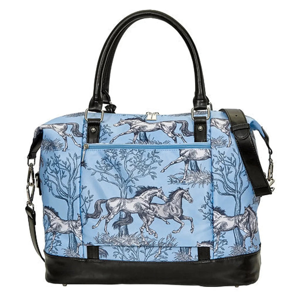 Awst Intl Lila Blue Toile Pattern Travel Bag Withtassel, view 4