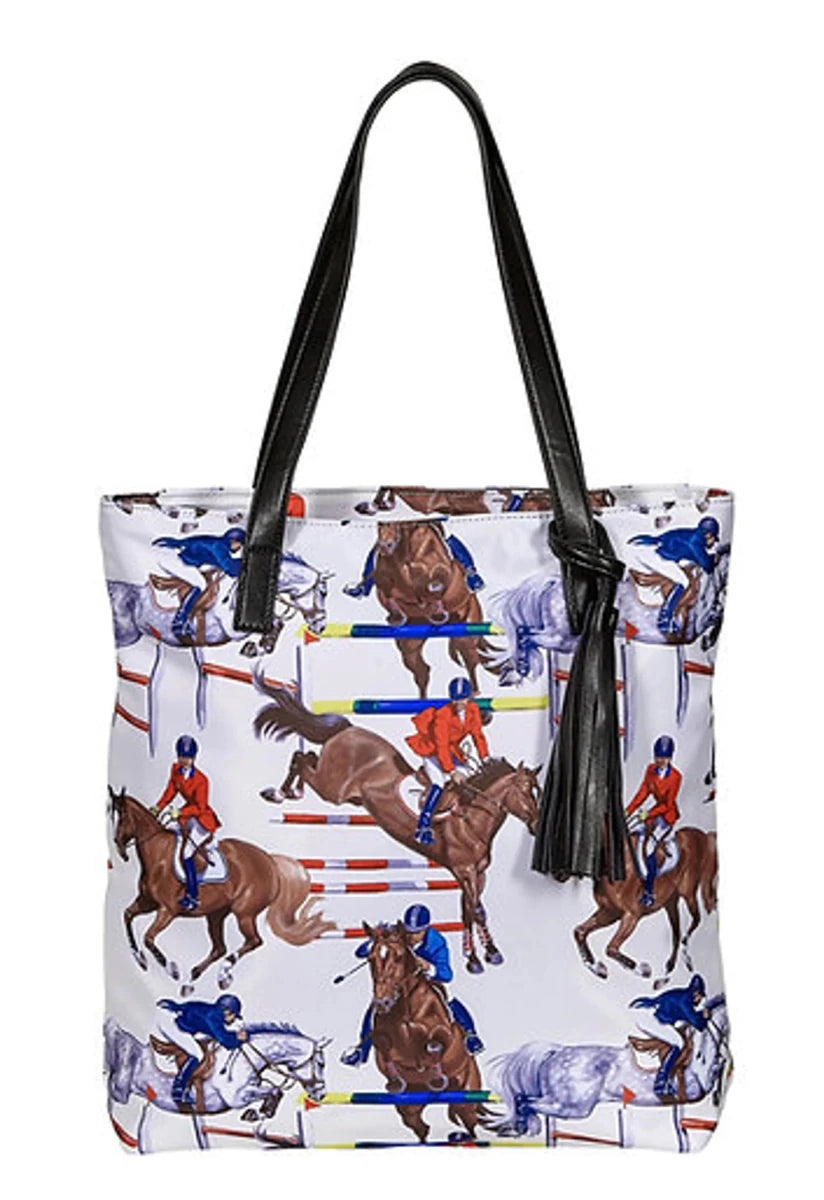 AWST Int'l "Lila" Jumper Pattern Tote Bag with Tassel