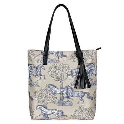 AWST Int'l "Lila" Toile Pattern with Tassel- Beige