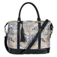 AWST Int'l "Lila" Toile Pattern Travel Bag w/ Tassel- Beige with horse print and black handles, ideal for pet travel supplies.