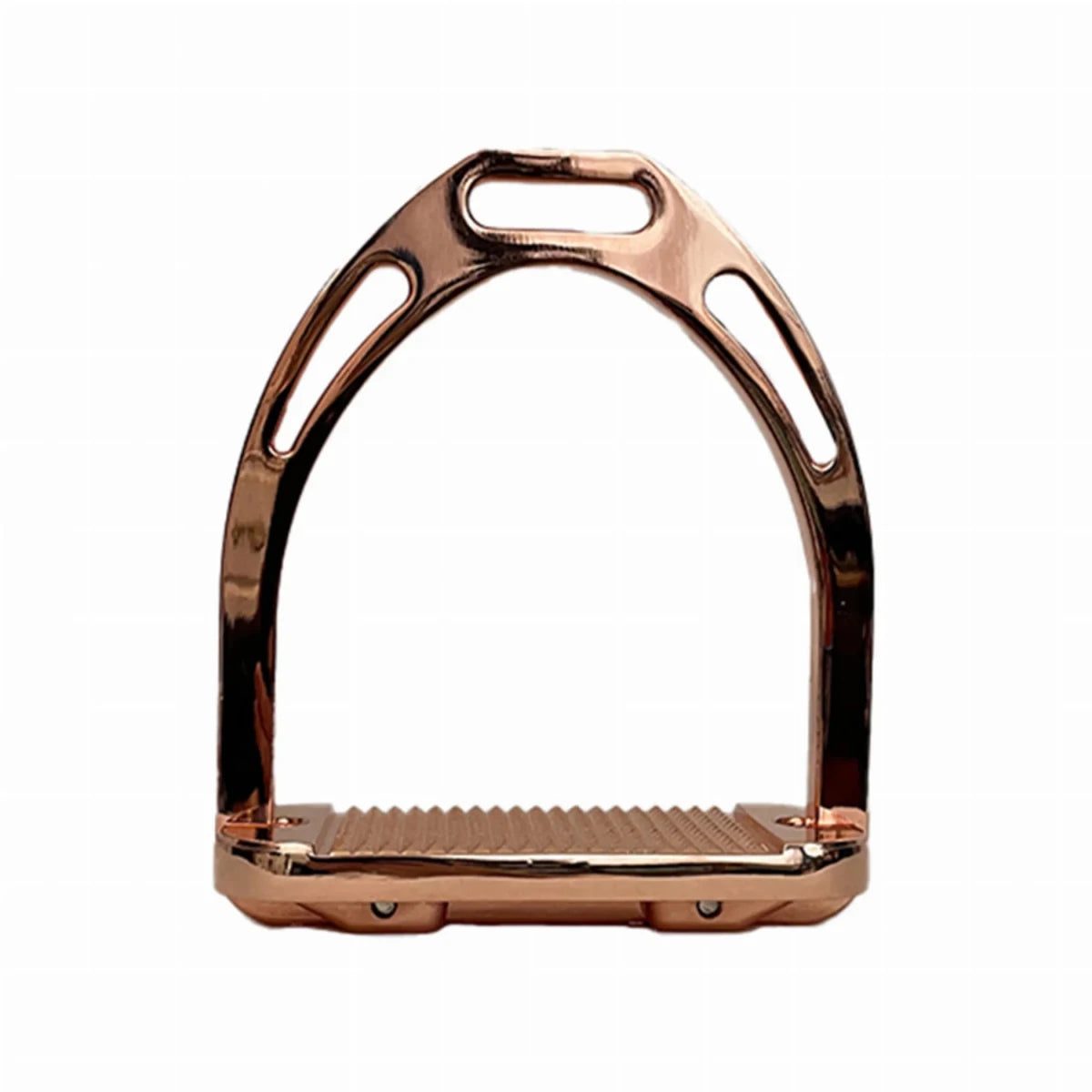 TuffRider Aluminum Stirrups in polished metal with textured footrest for secure equestrian riding support