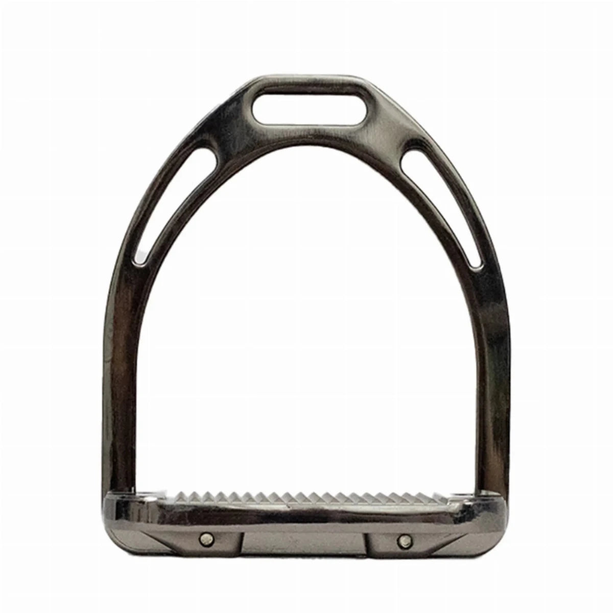 TuffRider Aluminum Stirrups with open sides and textured footrest for secure grip in equestrian riding gear