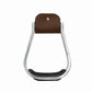 TuffRider Aluminum Western Stirrup with metal frame and leather padded footrest for comfortable horse riding accessory