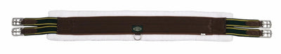 Synthetic Fleece Girth - Padded English Saddle Girth with Elastic Ends, Brown/36