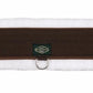 Synthetic Fleece Girth - Padded English Saddle Girth with Elastic Ends and Roller Buckles in brown with white fleece lining