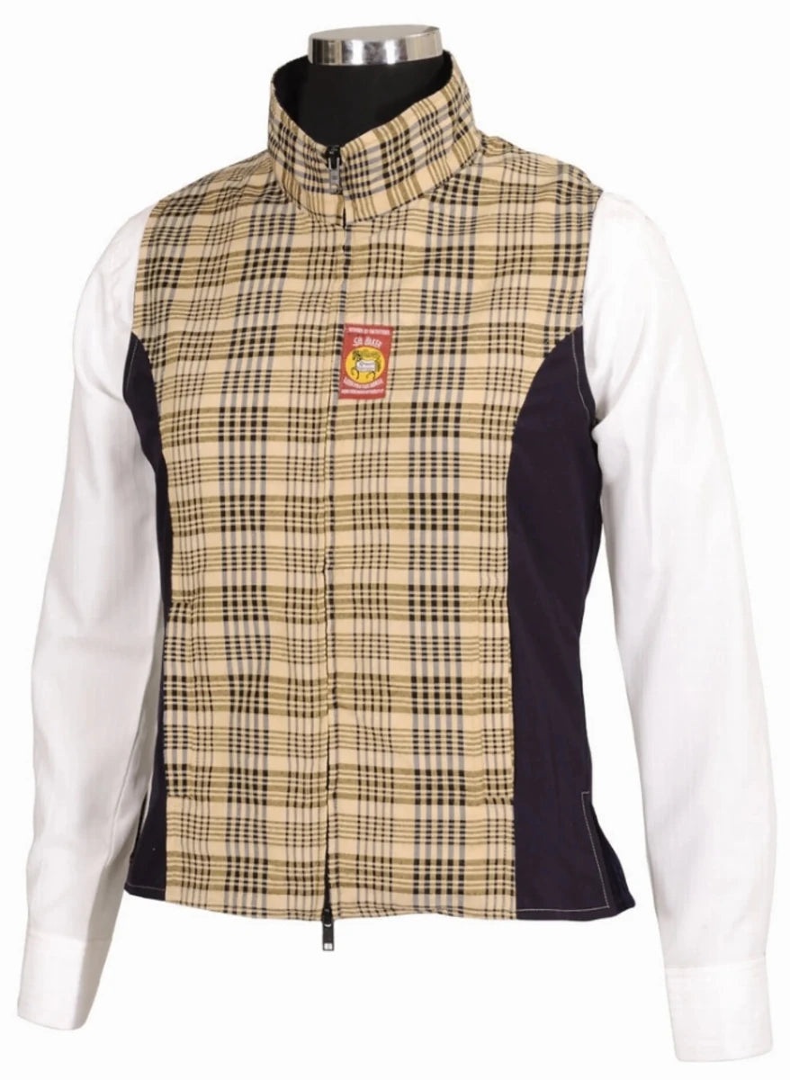 5/A Baker Ladies Select Vest - Plaid Equestrian Vest with Adj. Waist, Navy/LARGE, view 12