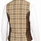 5/A Baker Ladies Select Vest - Plaid Equestrian Vest with Adjustable Waist Cincher shown from the back on white shirt