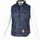 Women's Quilted Classic Vest - Wind-Blocking Equestrian Vest with Snap Front & Dual Zipper - 5/A Baker navy blue vest