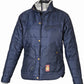 Women's Equestrian Jacket - Classic Plaid Lined Windbreaker - Insulated Horse Riding Coat - 5/A Baker Ladies Jacket in navy blue