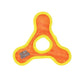 DuraForce Jr TriangleRing Tiger orange and yellow durable dog toy with three-point design for active play and chewing.