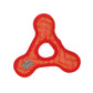 DuraForce Jr TriangleRing Tiger durable red orange pet toy with three rounded arms and center hole for play