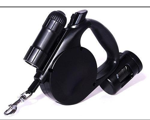 Nightwalk 4.5M Led Light And Waste Bag Dispenser Retractable Dog Leash - Pets Perfect