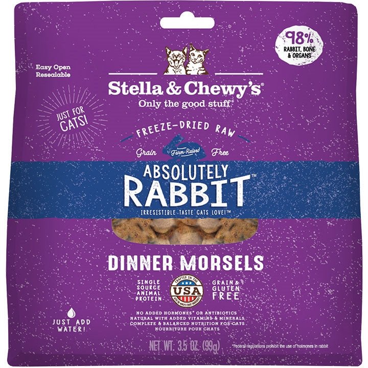 Stella and Chewys Cat Freeze - Dried Rabbit Dinner 3.5oz. - Pets Perfect