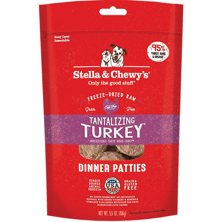Stella & Chewy's Freeze-Dried Tantalizing Turkey Dinner Patties, 5.5 oz