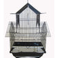 YML Villa Top Cage black metal bird cage with house-shaped top and open side doors for pet birds