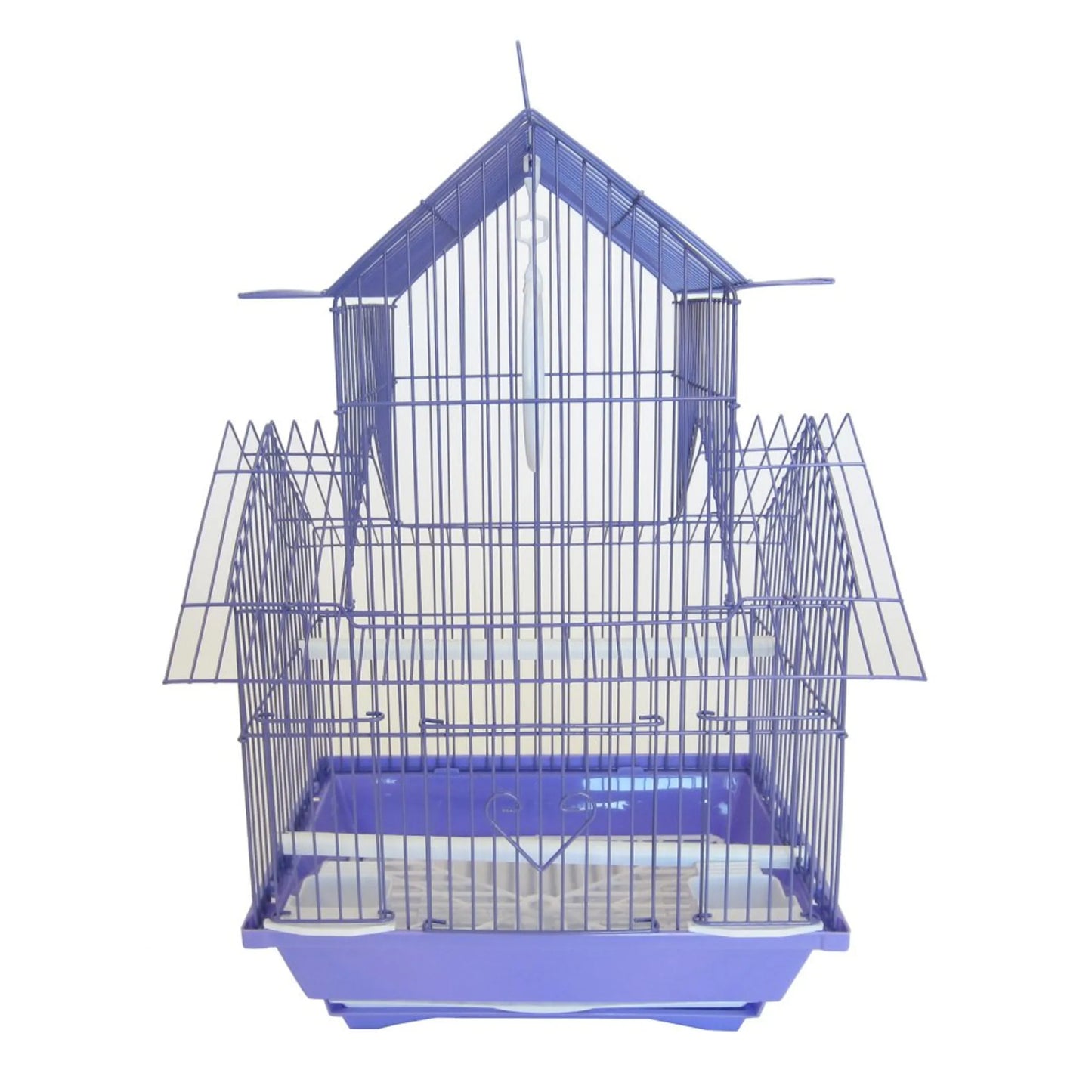 YML Villa Top Cage in purple with wired structure and roof design, ideal for small animal housing and pet supplies.