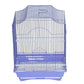 YML Cornerless Flat Top Cage in purple with two white perches and removable tray for easy cleaning