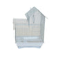 White metal birdcage with angled roof and plastic base, suitable for small pets, YML Villa Top Cage.