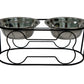 YML Wrought Iron Stand with Double Stainless Steel Feeder Bowls