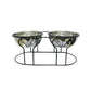 YML Wrought Iron Stand with Double Stainless Steel Feeder Bowls
