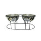 YML Wrought Iron Stand with Double Stainless Steel Feeder Bowls