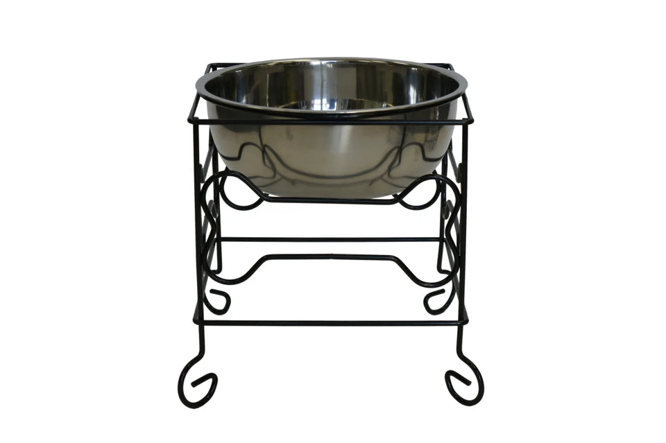 YML Wrought Iron Stand with Single Stainless Steel Feeder Bowl, view 4