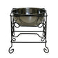 YML Wrought Iron Stand with Single Stainless Steel Feeder Bowl