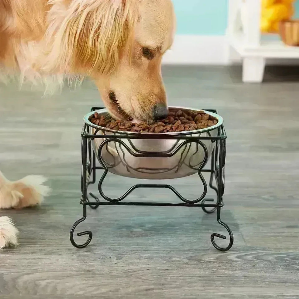 YML Wrought Iron Stand with Single Stainless Steel Feeder Bowl, view 6