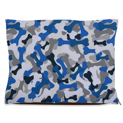 Bone Camo Blue Dog Bed, Water Resistant/18x28 inch
