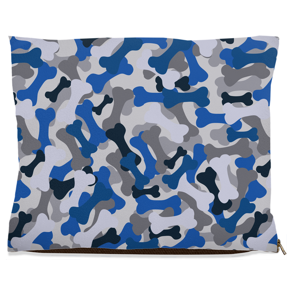 Bone Camo Blue Dog Bed, Water Resistant/30x40 inch, view 3