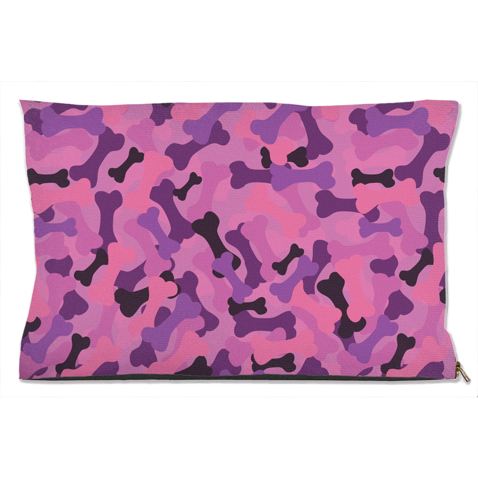 Bone Camo Pink Dog Bed, Fleece/30x40 inch, view 4
