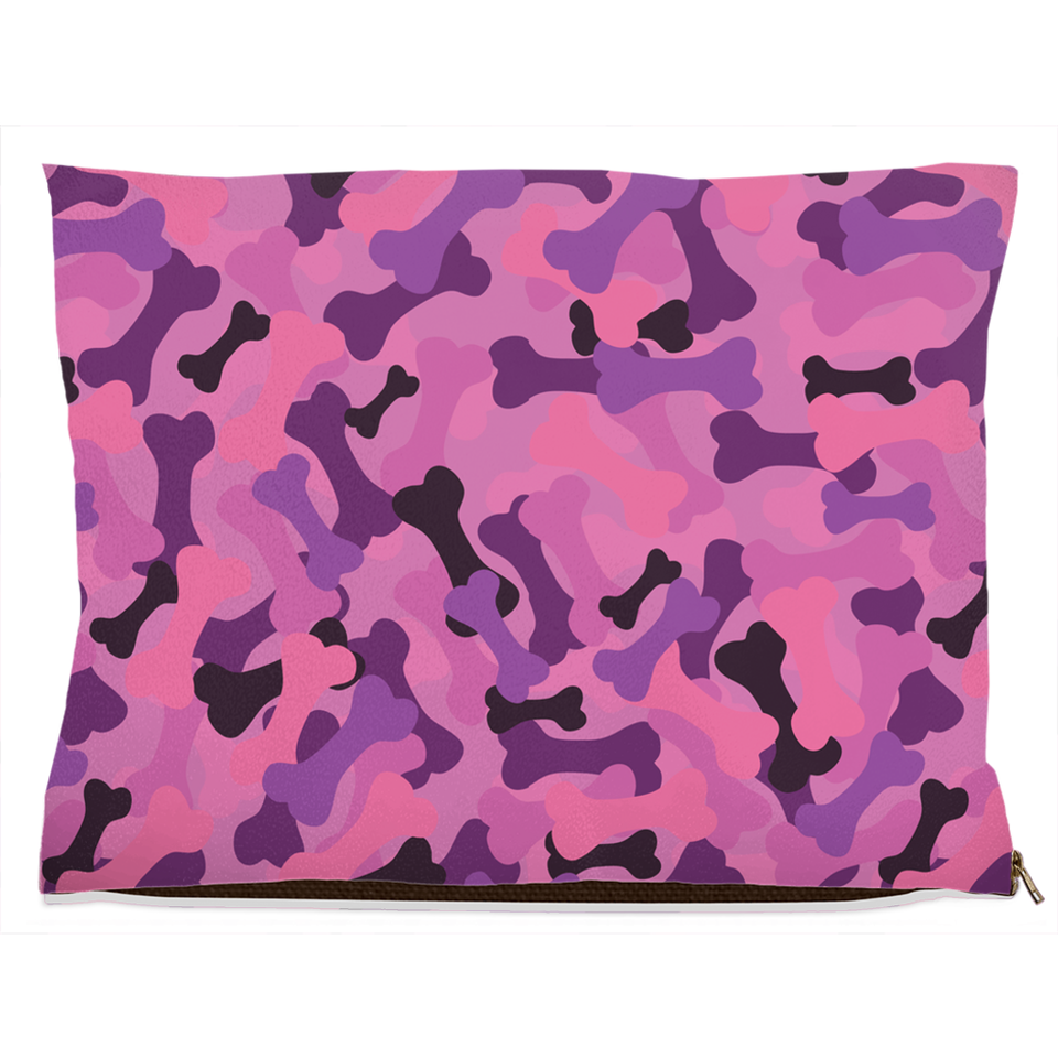 Bone Camo Pink Dog Bed, Water Resistant/18x28 inch