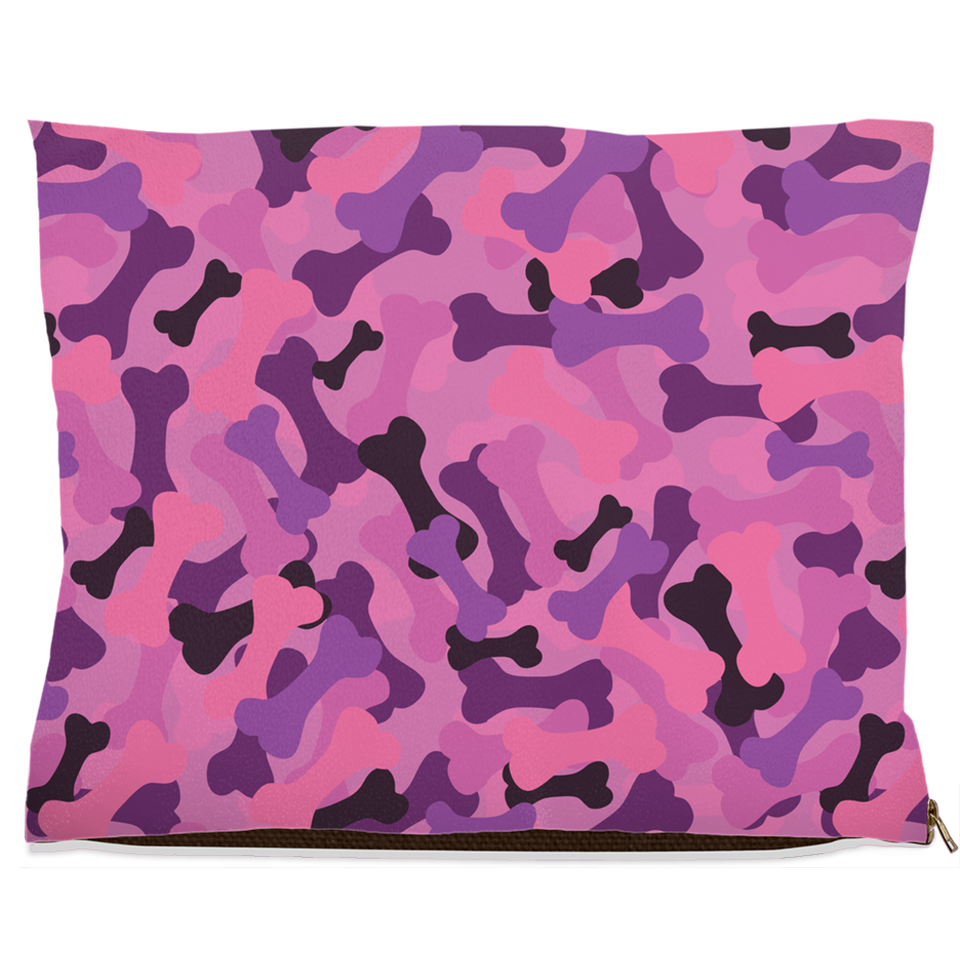 Bone Camo Pink Dog Bed, Water Resistant/30x40 inch, view 3