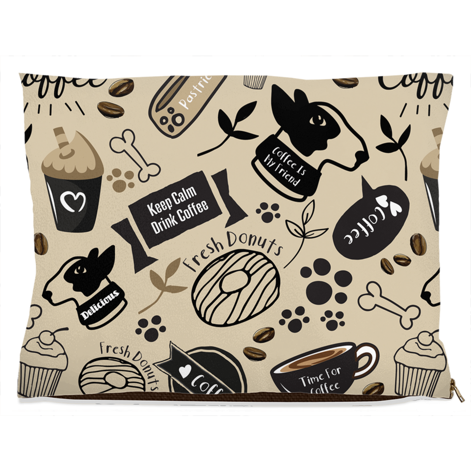 Caffeinated Canine Dog Bed, Fleece/30x40 inch, view 4