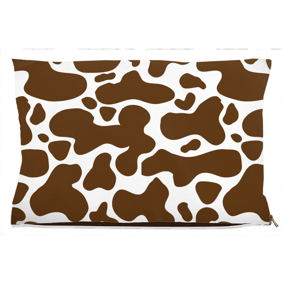Cowhide Brown Dog Bed, Fleece/18x28 inch, view 2