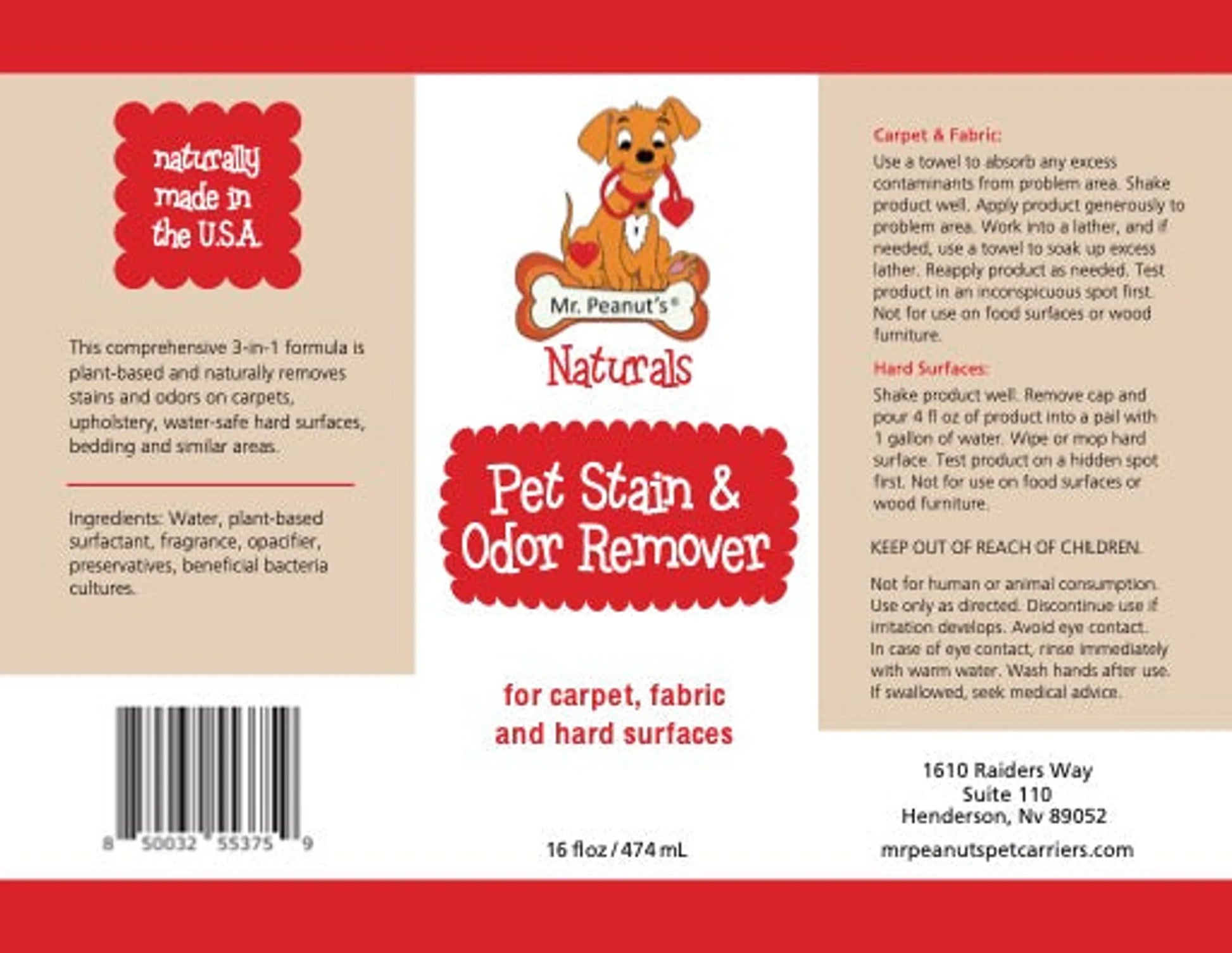 Mr. Peanut's Naturals Enzymatic Stain and Odor Remover - Pets Perfect