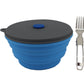 Mr. Peanut's Collapsible Silicone Dog Bowl | 30 oz with Lid and Foldable Fork