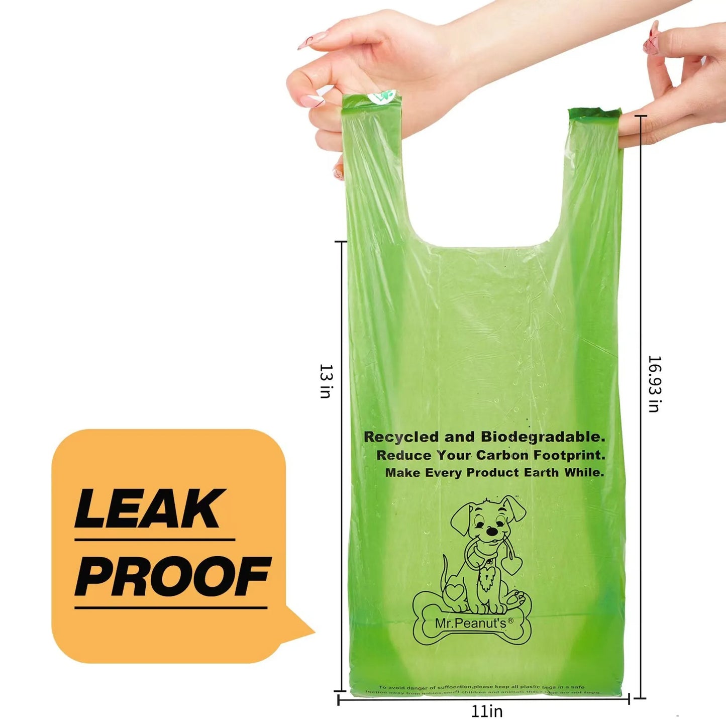 Mr. Peanut's XL Pooper Scooper and BioDegradable Recycled Plant Based Waste Bags - Pets Perfect