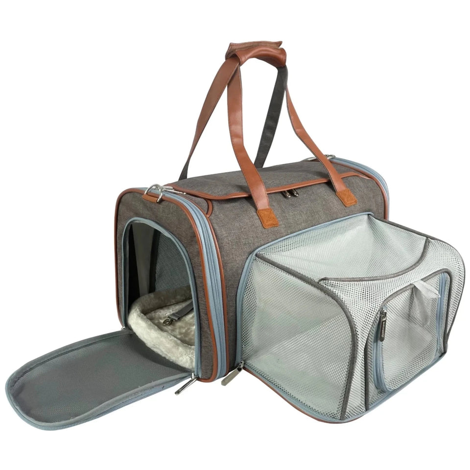 Mr. Peanut's Gold Series Standard Size Expandable Pet Carrier, Rosa/18 IN L X 10.5 IN W X 11 IN H, view 4