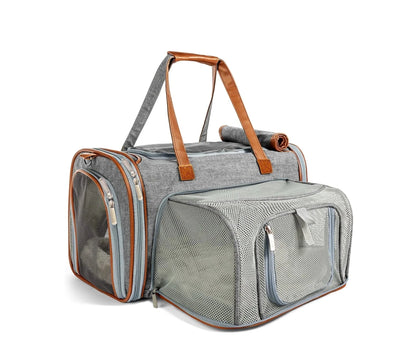 Mr. Peanut's Gold Series Standard Size Expandable Pet Carrier, Platinum gray/18 IN L X 10.5 IN W X 11 IN H