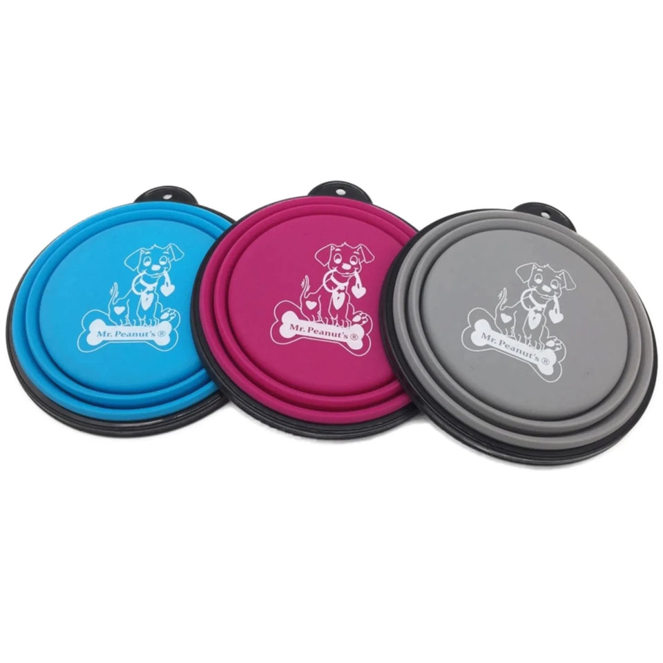 Mr. Peanut's Collapsible Silicone Dog Bowls with Carabiner Clips, 3 ct, view 4