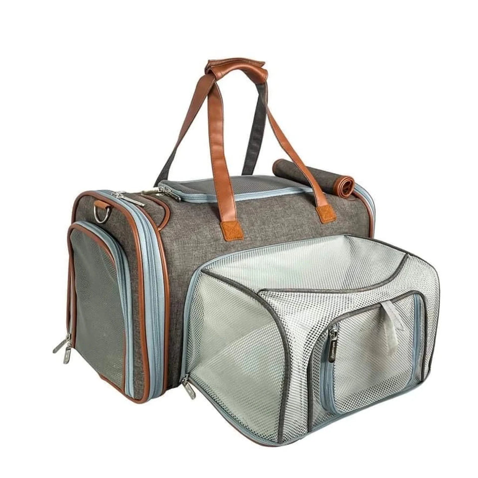 Mr. Peanut's Gold Series Mini Size Expandable Pet Carrier, Charcoal ash/16 IN L X 10 IN W X 10 IN H