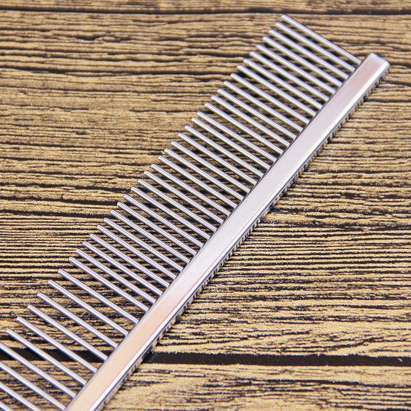 Dual - Spacing Stainless Steel Comb - Sparse & Dense Teeth for All Coat Types - Pets Perfect
