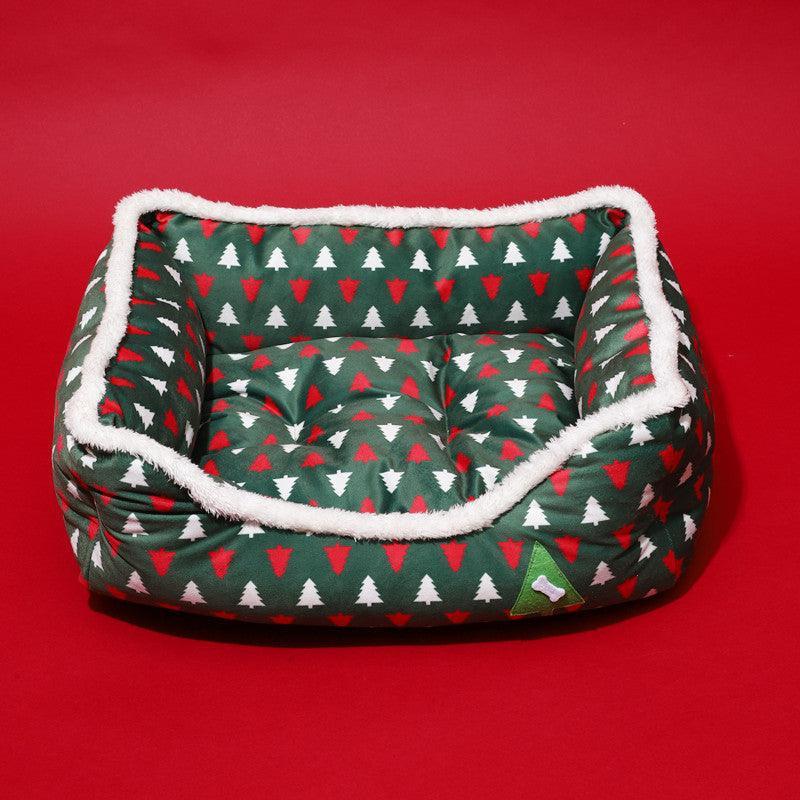 Luxury Festive Pet Haven - Cozy Christmas Sofa Bed For Dogs And Cats - Pets Perfect