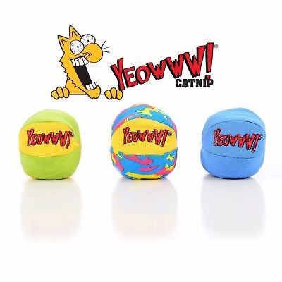 Yeowww My Cats Ball Catnip Toy MultiColor, 2 in, 3 pk - Pets Perfect